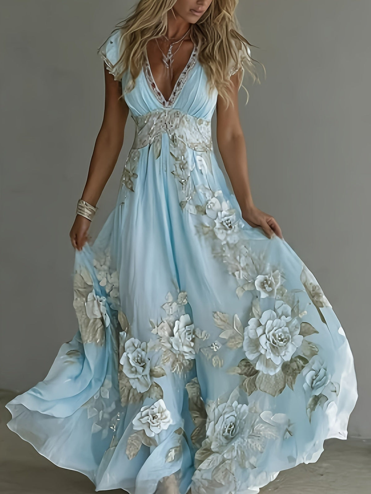 Marisela | Short-Sleeved Maxi Dress