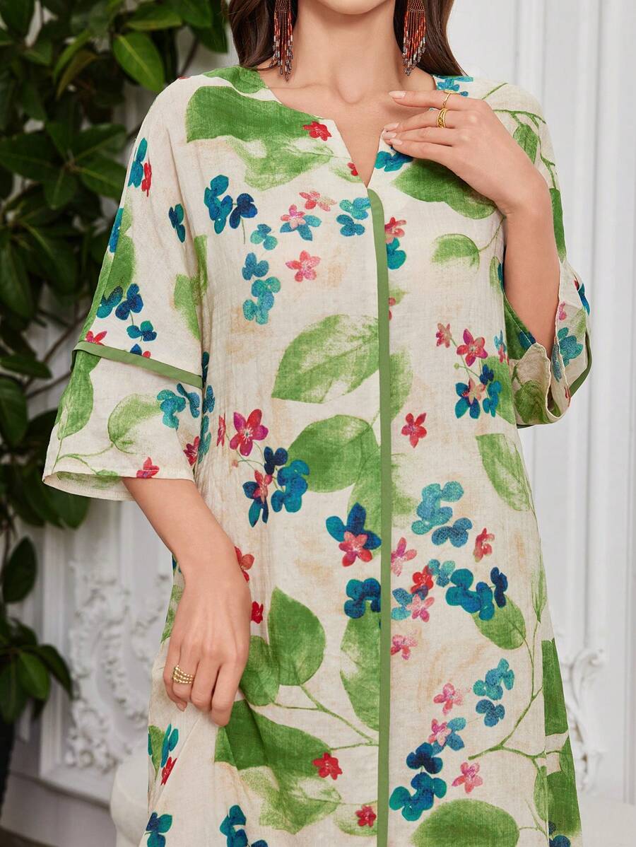 Leah™ | Floral Print Ruffle Dress