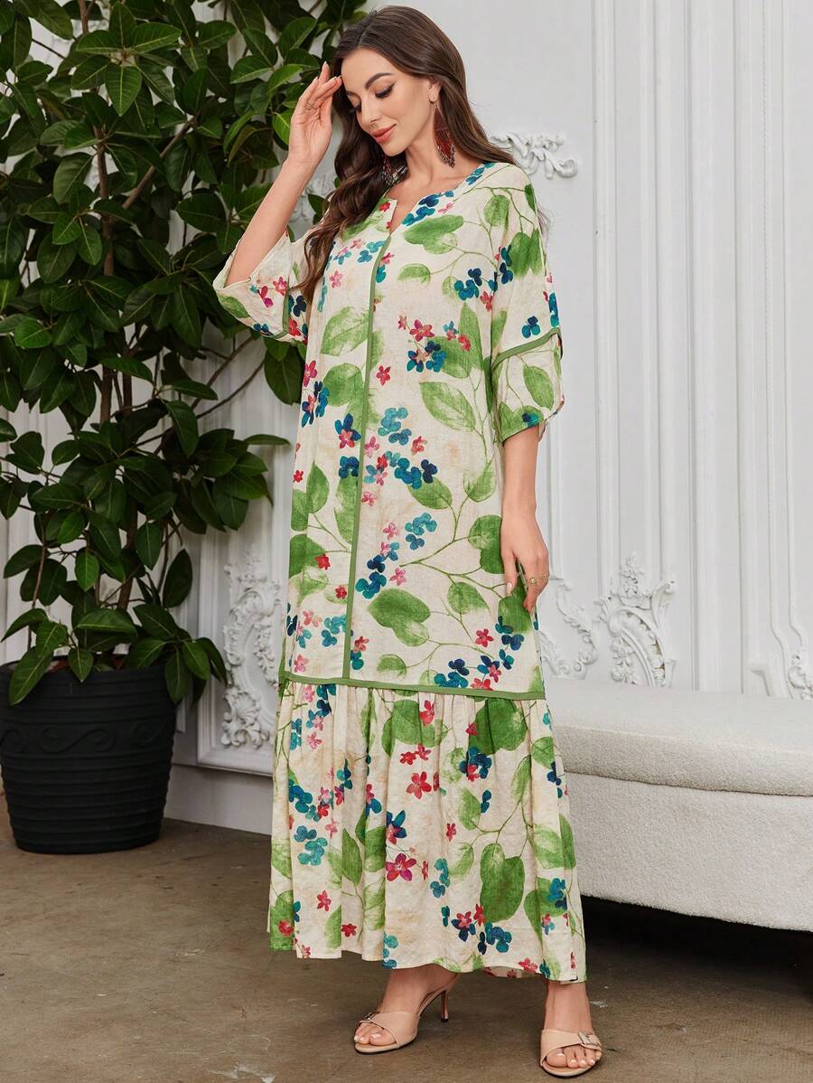 Leah™ | Floral Print Ruffle Dress