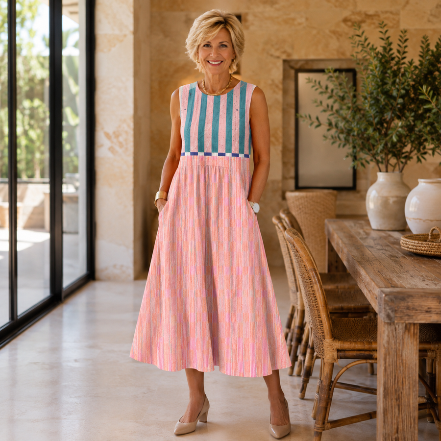 Sarah™ Striped Pastel Midi Dress