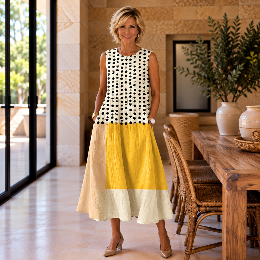 Penelope™ Polka Colorblock Midi Dress