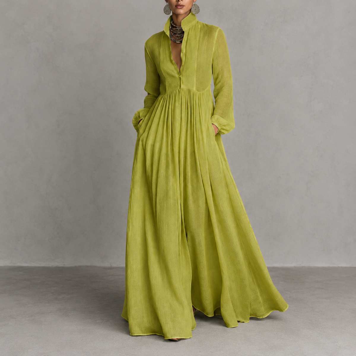Serena | Flowing Button-Front Maxi Dress
