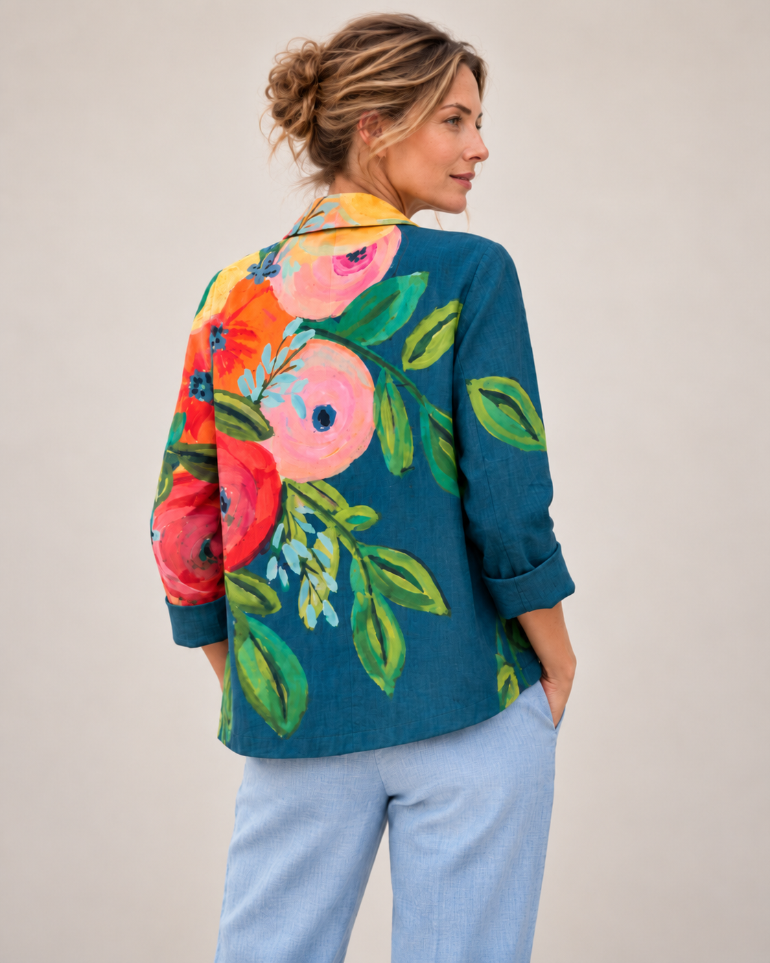 Janet | Painterly Poppy Print Shirt