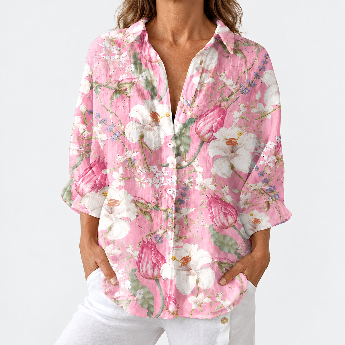 Aria | Blush Blossom Floral Blouse