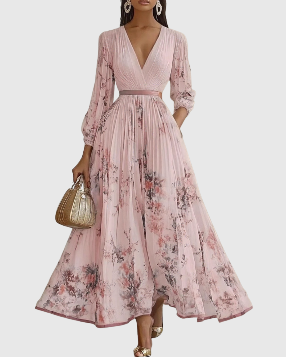 Georgina | V-Neck A-Line Midi Dress