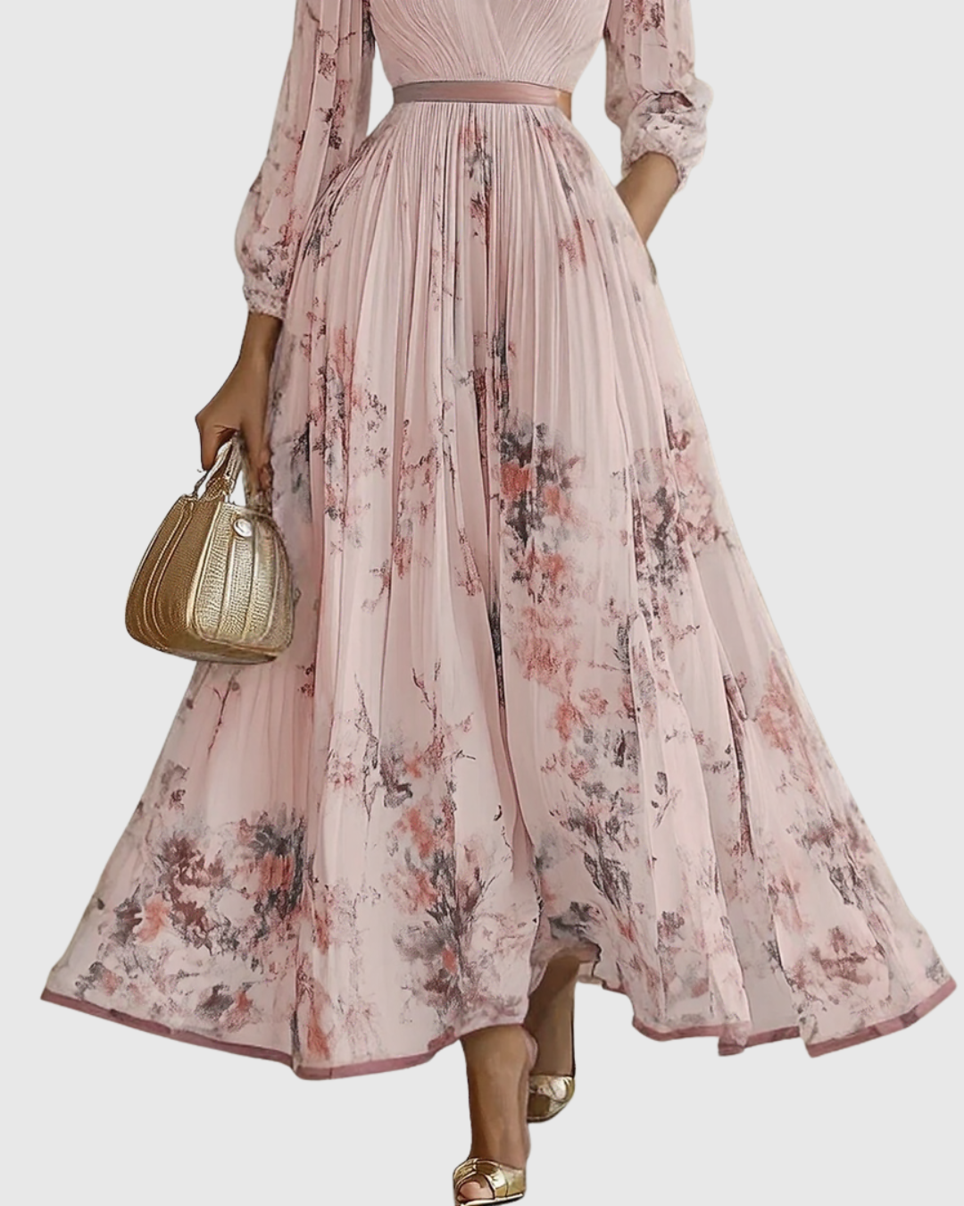 Georgina | V-Neck A-Line Midi Dress